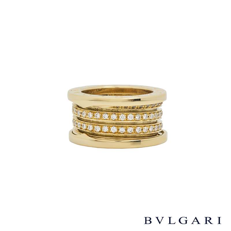Bvlgari 18k Yellow Gold Diamond Set B.zero1 Ring | Rich Diamonds